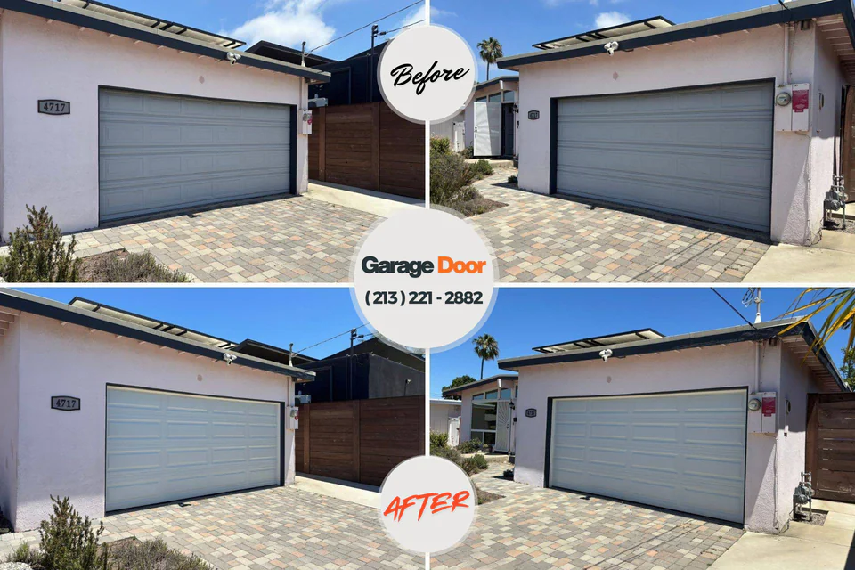 Before and after: garage door repair Horton, KS